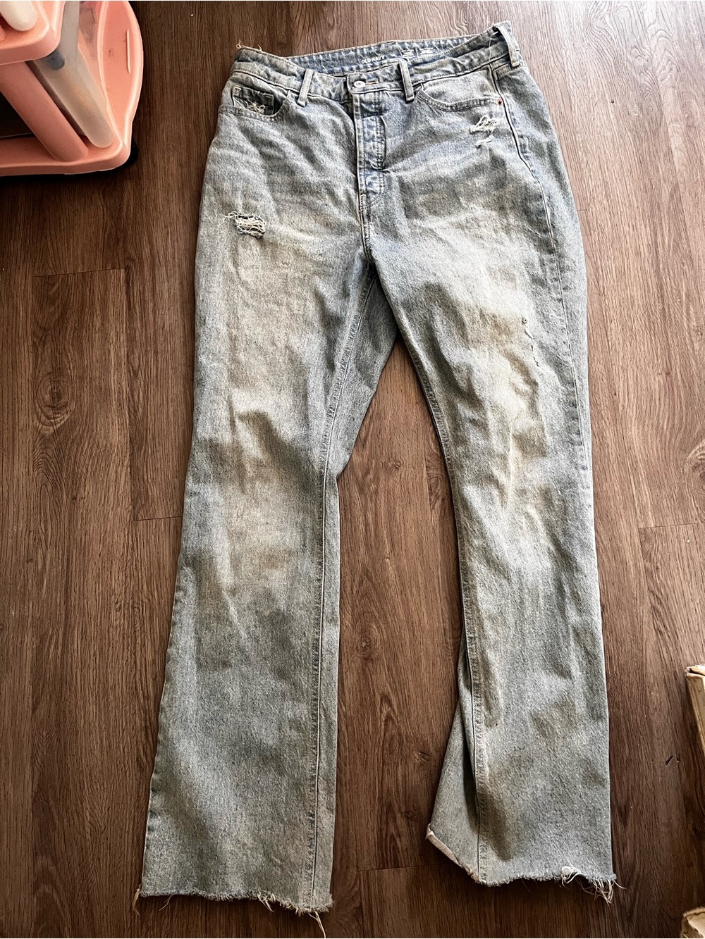 Old Navy Blue Ripped Bootcut Jeans